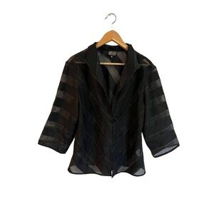 Staples Woman's Jacket Top Topper Blazer XL Black Career Office Lagenlook